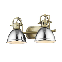 Golden 3602-BA2 AB-CH - Yep by Golden Lighting Duncan 2-light Vanity in Aged Brass and Chrome shade